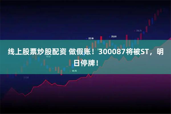 线上股票炒股配资 做假账！300087将被ST，明日停牌！